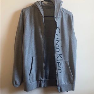 Calvin Klein cool grey zip up hoodie